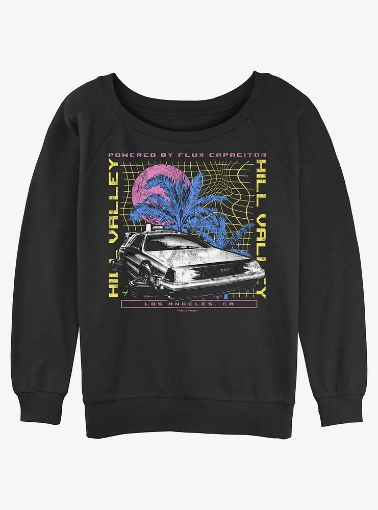 Back to the Future Delorean Destination Girls Slouchy Sweatshirt