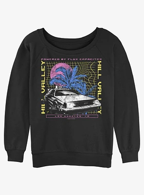 Back to the Future Delorean Destination Girls Slouchy Sweatshirt