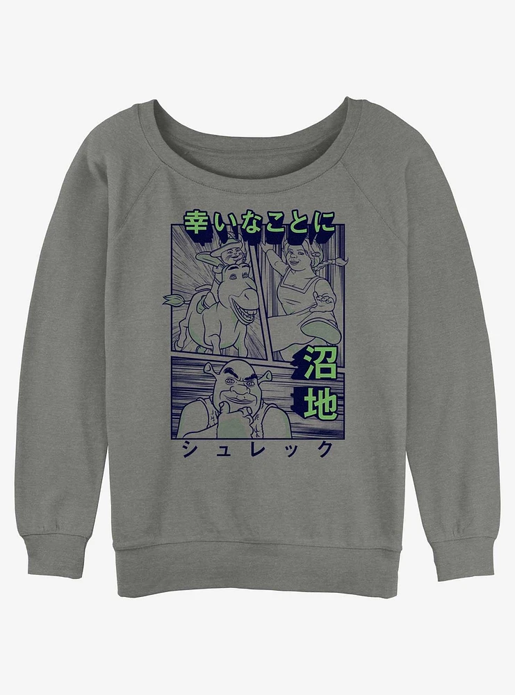 Shrek Kanji Girls Slouchy Sweatshirt