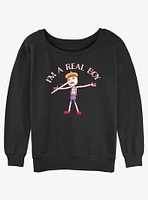 Shrek I'm A Real Boy Girls Slouchy Sweatshirt