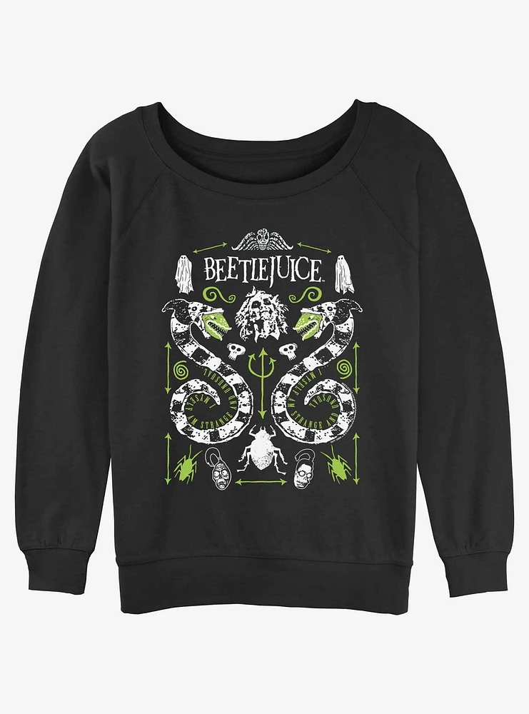 Beetlejuice Sandworm Folk Girls Slouchy Sweatshirt