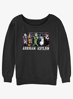 DC Batman Arkham Asylum Lineup Girls Slouchy Sweatshirt
