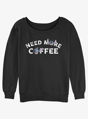 Disney Lilo & Stitch Need More Coffee Girls Slouchy Sweatshirt