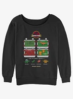 Jurassic Park 8 Bit Instructional Girls Slouchy Sweatshirt