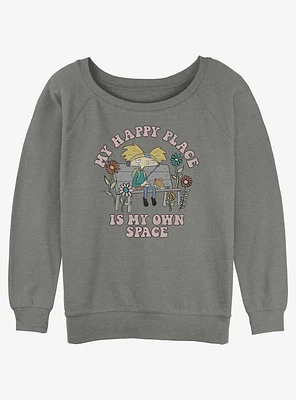 Nickelodeon Arnold My Happy Place Girls Slouchy Sweatshirt