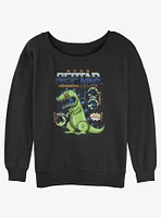 Rugrats Reptar Schematic Girls Slouchy Sweatshirt