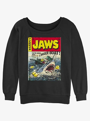 Jaws Shark Attack Need A Bigger Boat Girls Slouchy Sweatshirt
