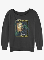 DC Aquaman Protecting Oceans Girls Slouchy Sweatshirt