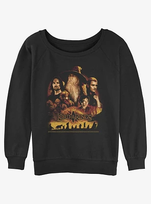 the Lord of Rings Character Heads Girls Slouchy Sweatshirt