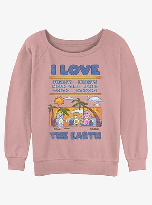 Care Bears I Love The Earth Girls Slouchy Sweatshirt