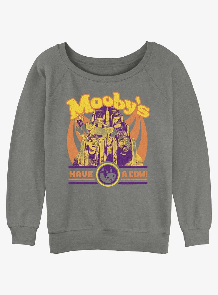 Jay and Silent Bob Mooby's Have A Cow Girls Slouchy Sweatshirt