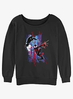 Marvel Spider-Man: Across The Spider-Verse Spider-Gwen and Miles Morales Girls Slouchy Sweatshirt