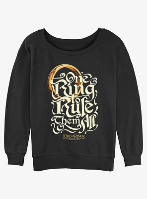 the Lord of Rings One Ring To Rule Them All Girls Slouchy Sweatshirt