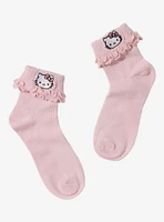 Hello Kitty Folded Lettuce Trim Ankle Socks