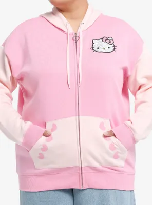 Hello Kitty Rhinestone Color-Block Girls Hoodie Plus