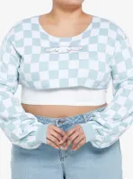 Cinnamoroll Checkered Knit Bolero Girls Crop Top Plus