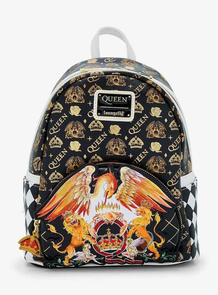 Loungefly Queen Logo Allover Print Mini Backpack