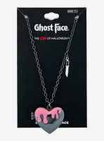 Scream Ghost Face Pink Drip Heart Locket Necklace