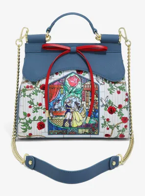 Loungefly Disney Beauty and the Beast Stained Glass Rose Handbag - BoxLunch Exclusive