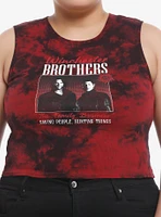 Supernatural Winchester Brothers Tie-Dye Girls Crop Muscle Tank Top Plus
