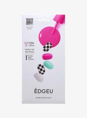 EDGEU Racing Check Gel Nail Strips