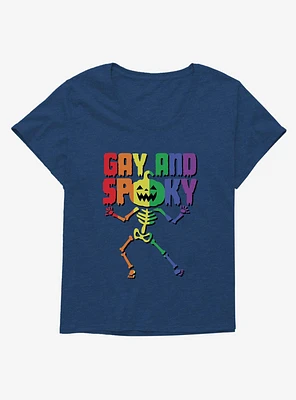 Hot Topic Rainbow Gay And Spooky Skeleton Girls T-Shirt Plus