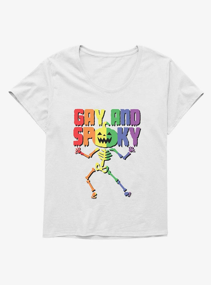 Hot Topic Rainbow Gay And Spooky Skeleton Girls T-Shirt Plus