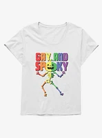 Hot Topic Rainbow Gay And Spooky Skeleton Girls T-Shirt Plus