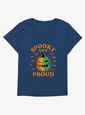 Hot Topic Spooky And Proud Rainbow Jack-O'-Lantern Girls T-Shirt Plus