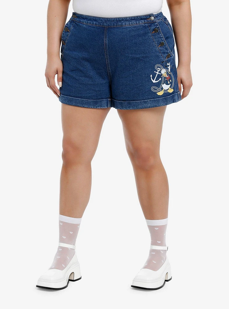 Her Universe Disney Donald Duck Denim Sailor Shorts Plus