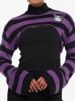 Kuromi Black & Purple Stripe Bolero Girls Crop Shrug