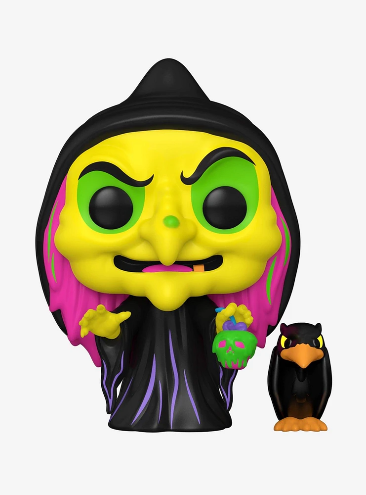 Funko Pop! Disney Villains Snow White and the Seven Dwarfs Disguised Evil Queen with Raven Black Light Vinyl Figure — BoxLunch Exclusive