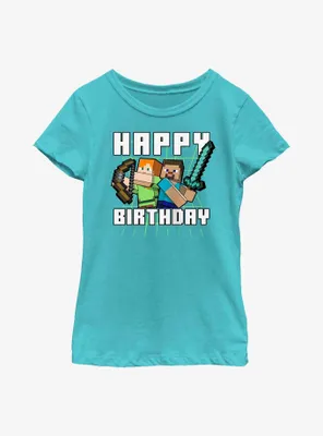 Minecraft Birthday Youth Girls T-Shirt