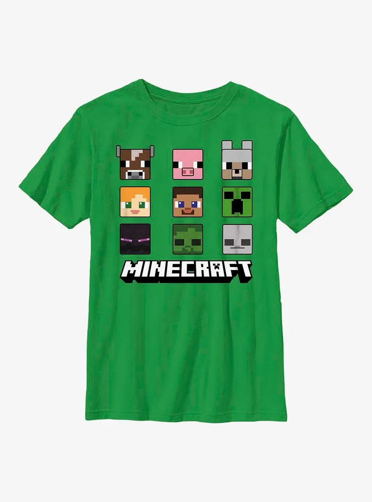 Minecraft Chibi Faces Youth T-Shirt