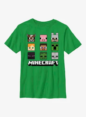 Minecraft Chibi Faces Youth T-Shirt