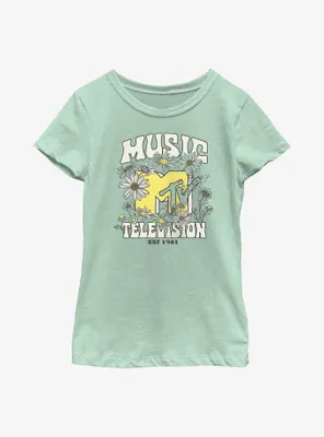 MTV Groovy Floral Retro Youth Girls T-Shirt
