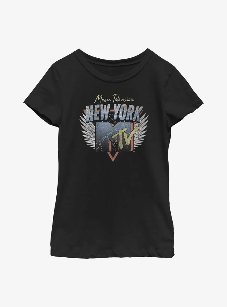 MTV Lightning Rockstar Logo Youth Girls T-Shirt