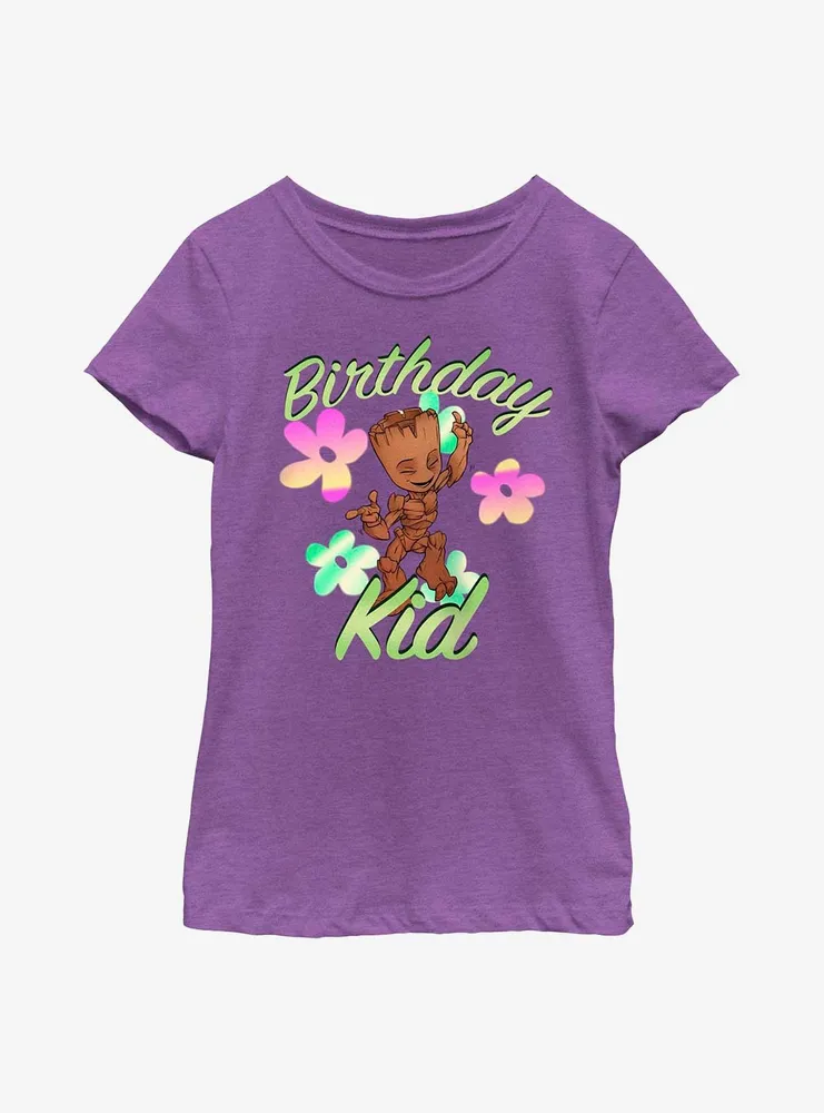 Marvel Guardians of the Galaxy Birthday Kid Groot Youth Girls T-Shirt