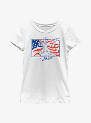 Icee Americana Line Art Youth Girls T-Shirt