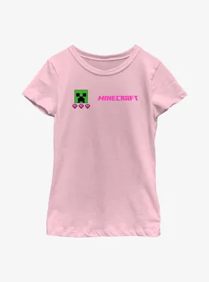Minecraft Creeper Hearts Youth Girls T-Shirt