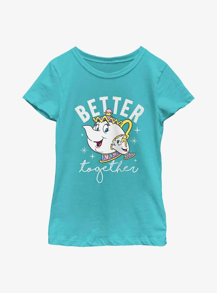 Disney Beauty And The Beast Mrs. Potts & Chip Better Together Youth Girls T-Shirt