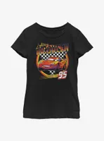 Disney Pixar Cars Lightning Mcqueen Vintage Race Youth Girls T-Shirt