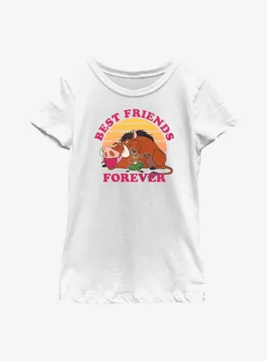 Disney The Lion King Timon & Pumbaa Best Friends Forever Youth Girls T-Shirt