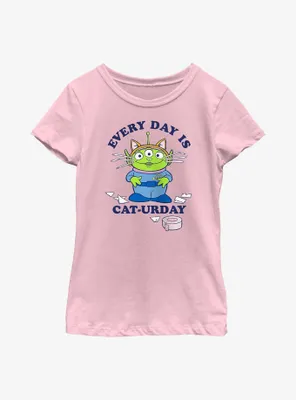 Disney Pixar Toy Story Alien Cat-Urday Youth Girls T-Shirt