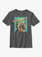 Star Wars The Mandalorian Grogu Portrait Square Youth T-Shirt