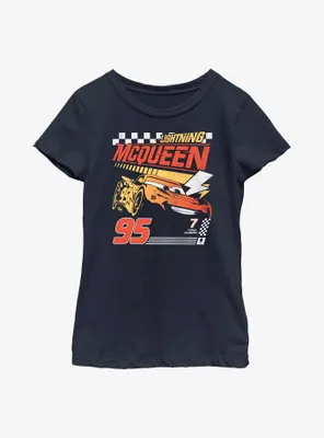 Disney Pixar Cars Lightning McQueen 95 Poster Youth Girls T-Shirt