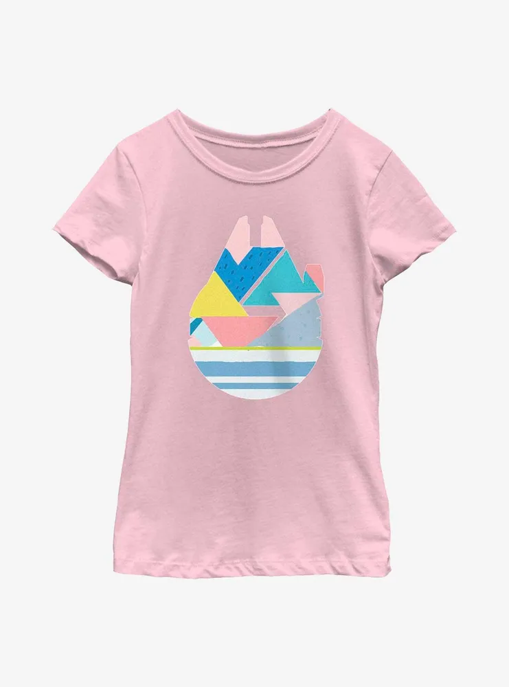 Star Wars Geometric Shaped Millennium Falcon Youth Girls T-Shirt