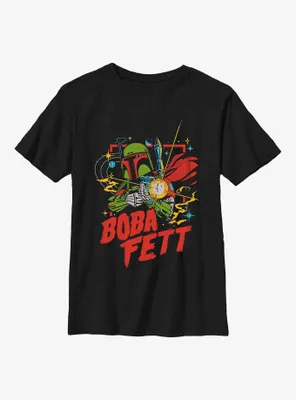 Star Wars Boba Fett Space Retro Youth T-Shirt