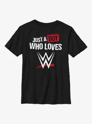 WWE Just A Boy Who Loves Wrestling Youth T-Shirt