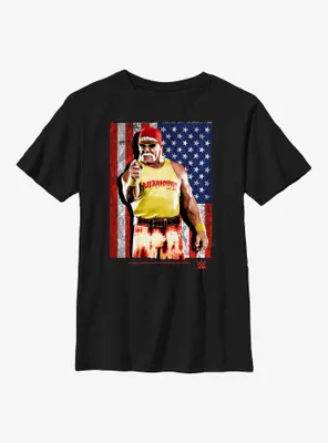 WWE Hulk Hogan American Flag Youth T-Shirt